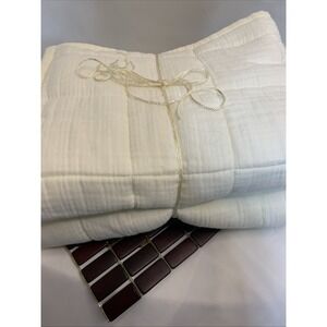 NWOT Quince 100% European Cotton Quilted Sham Cream Standard Set‎ Luxury